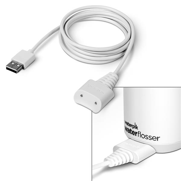 Alternative view of Magnetic USB-A Charging Cable for Cordless Select Water Flosser  –  (WF-10-charger-white)