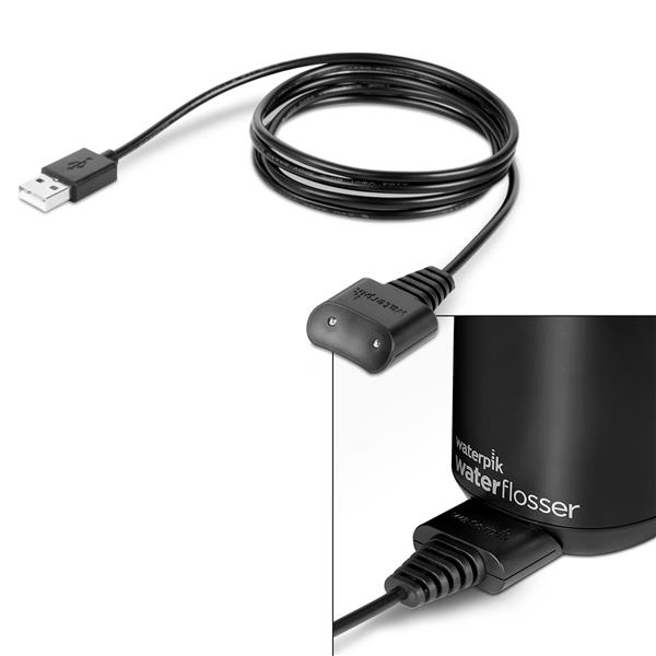 Alternative view of Magnetic USB-A Charging Cable for Cordless Select Water Flosser – Black (WF-10-charger-black)